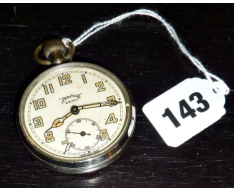 German made WW1 Army Services pocket watch with luminous dial and second sweep