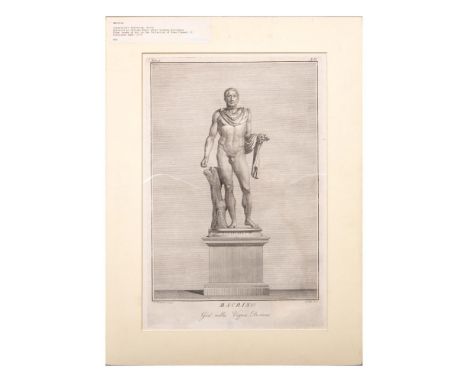 Black and white copperplate engraving by Giacomo Bossi after Vincenzo Dolcibene (active 18th century) that represents the Rom