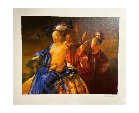 Serigraph on canvas titled Renaissance. Signed on the bottom left numbered 98/195. Sight size 26" x 30"