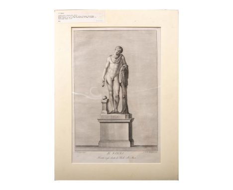 Black and white copperplate engraving by Marco Carloni after Vincenzo Dolcibene (active 18th century) that represents the Rom