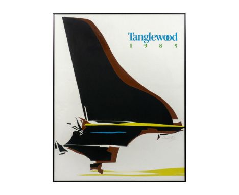 Rare original color serigraph poster for the Boston Symphony Orchestra Summer program in Tanglewood, Mass. Abstract Expressio