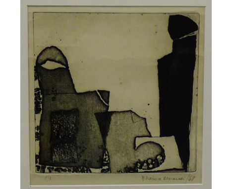 M. Veronica Bancalari  Abstract Chair  An artists proof screen print,  signed in pencil and dated '68, in a glazed frame 27 x