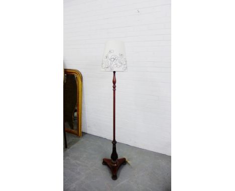 A standard lamp and shade, 155cm 