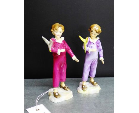 Two Royal Worcester Parakeet figures, modelled by Freda Doughty, tallest 17cm high,  (2) 