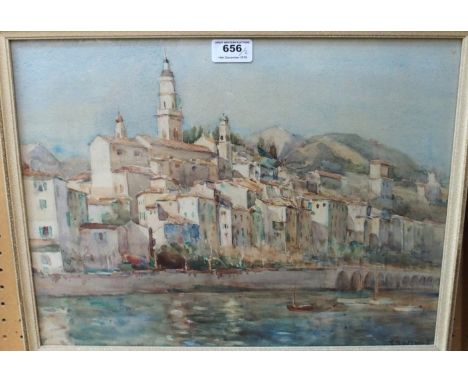 A L RAWLINSON Archway, signed, watercolour, dated, 1927, 36 x 24cm E K WYNNE Continental City, signed, watercolour (2) Condit
