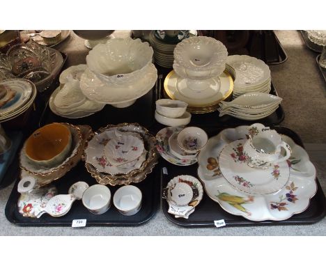 Assorted rose decorated items including Royal Crown Derby, Spode and white glazed items including Coalport etc Condition Repo