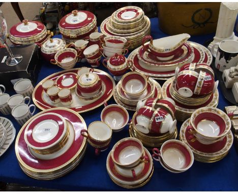 An extensive Wedgwood Whitehall dinner service comprising four tureens, two with lids, twelve dinner plates two oval platters