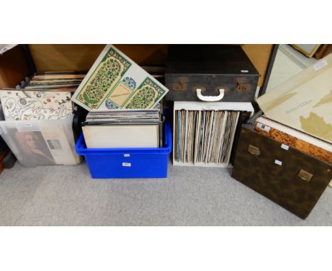 A varied collection of  Rock, Pop, Folk/world and classical LP vinyl records to include Pink Floyd, Led Zepplin, The Monkees,