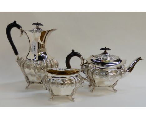 A part silver plated tea service, water pot, teapot and sugar bowl (3) Condition Report: Available upon request