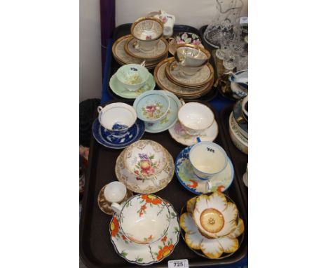 A collection of cups and saucers including Paragon, Royal Doulton, Shelley coffee cups and saucers etc Condition Report: Avai