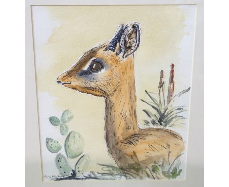 RALSTON GUDGEON Cat, signed watercolour, signed tiger print and six pictures comprising; prints and photographs (8) Condition