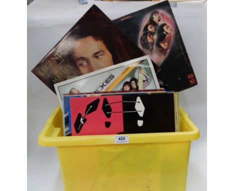 A box of vinyl LP records to include the Dickies, Deep Purple, The Stranglers, The Beat, U2, Abba, George Michael, Bob Marley