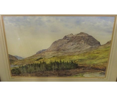 H D MC REID Liathach, signed, watercolour, 36 x 55cm, AFTER R DAVID DIGBY Peregrine, print and D I WILLIAMS River landscape, 