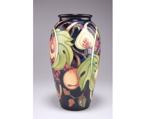 A MOORCROFT POTTERY VASE, of baluster form, tubelined and hand-painted with Emma Bossons' 'Queens Choice' pattern, impressed 