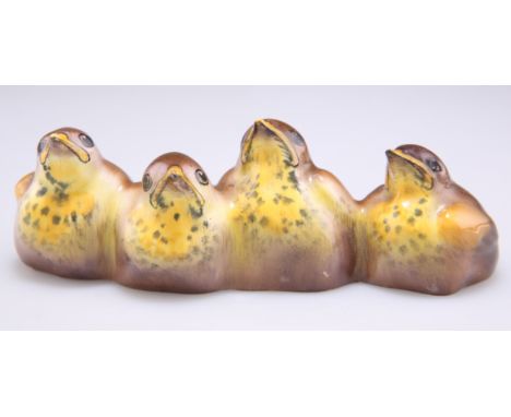 A ROYAL DOULTON THRUSH FLEDGLING GROUP, HN161, green backstamp. 4.5cm by 14cmCONDITION REPORTGood overall condition, very lig