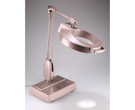 A DAZOR M-1470 FLOATING FIXTURE MAGNIFYING DESK LAMP, CIRCA 1950S, unmarked,&nbsp;the task light with an articulated arm issu