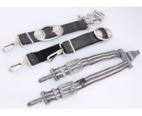 GERMAN MILITARY UNIFORM: TWO SETS OF DAGGER HANGING STRAPS, one for a 2nd pattern Luftwaffe dagger, the other for a Kriegsmar