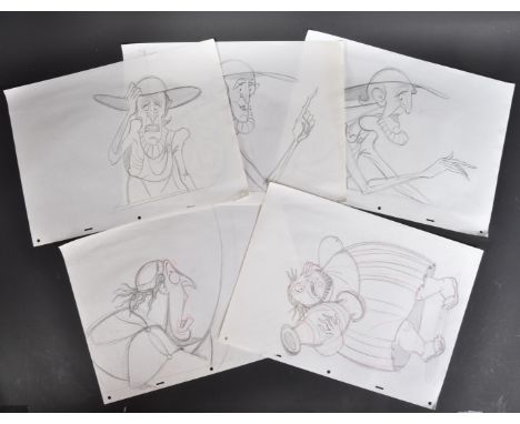 Hercules (1997 - Disney) - original hand drawn production used sketch artwork of the characters Amphitryon and Demetrius. All