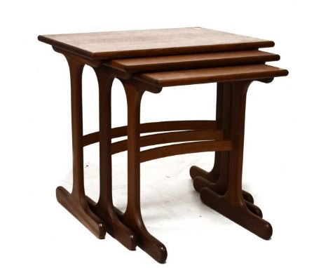 Nest of three 1960's/1970's period G-plan teak occasional tables   Condition: 