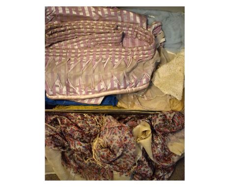 Large selection of mid 20th Century textiles including; lady's costume, shawls, boxed accessories etc   Condition: 