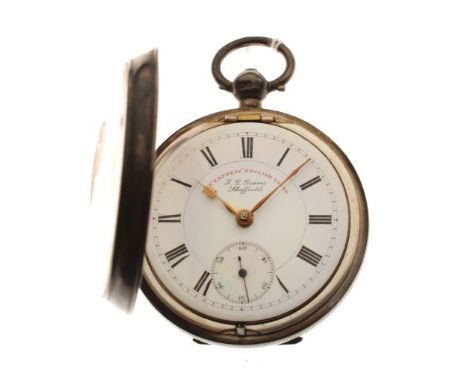 Edwardian silver cased pocket watch, 'The Express English Lever', Graves of Sheffield, the white Roman dial with subsidiary d