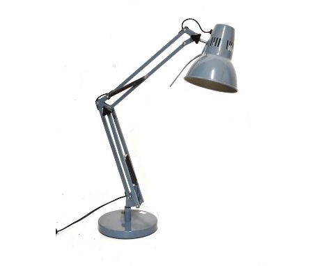 Anglepoise style table lamp with pale blue finish on circular base   Condition: 