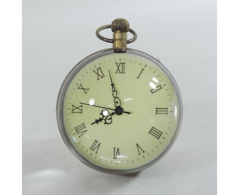 A glass ball clock, 6cm tall