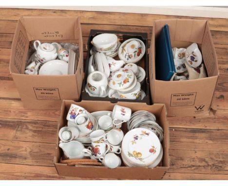 Four boxes of Royal Worcester dinnerwares. Including mainly Evesham, Evesham Vale etc.  