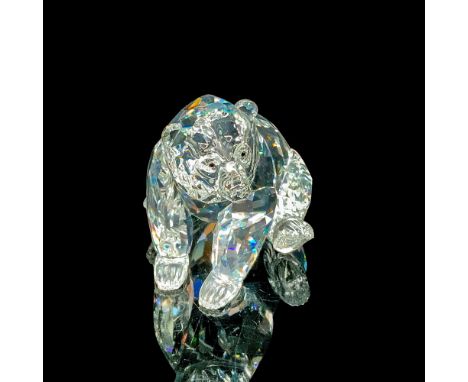 Faceted clear cut crystal, with black-colored beaded eyes. Certificate of Authenticity included. Swarovski backstamp. This it