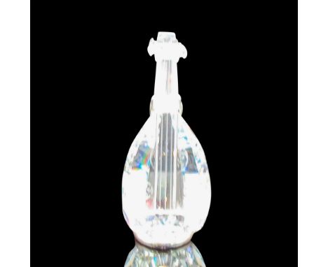 Beautifully crafted string instrument in clear crystal. Rhodium instrument stand. Swarovski backstamp. 7477000004. This item 