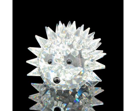 Clear crystal body with crystal conical for quills and jet crystal for eyes and nose. Swarovski backstamp. 7630070000. This i