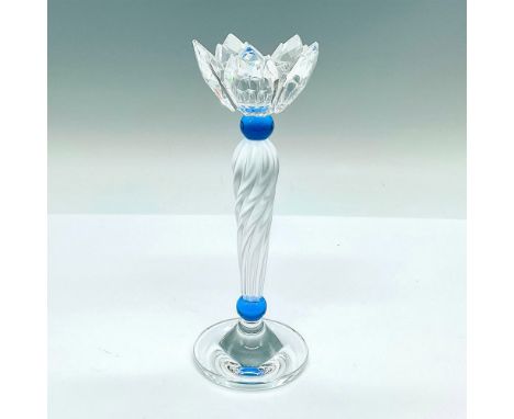 Part of the Our Candleholders theme. A beautiful candlestick for one candle. A frosted column with a twist design with a clea