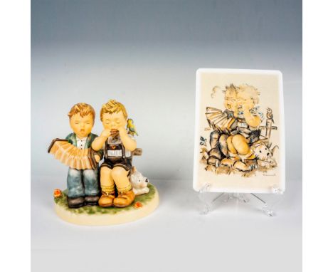 Hand painted exclusive edition 2008/2009 figurine in matte finish. This cute figure features two young boys playing their mus