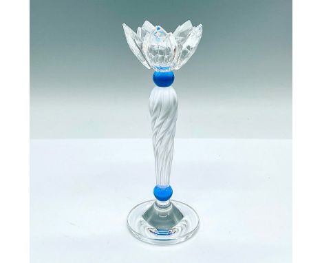 Part of the Our Candleholders theme. A beautiful candlestick for one candle. A frosted column with a twist design with a clea