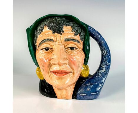 Green scarf around head, black shawl, purple handle.Royal Doulton backstamp. Artist: Garry SharpeIssued: 1959 - 1967Dimension