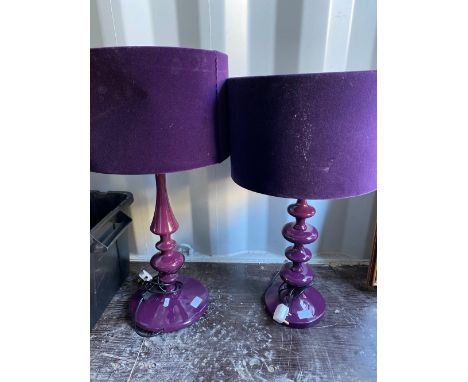 Pair of brushed metal table lamps on open work columns, similar lamp with plain column, large silvered wheel shaped table lam