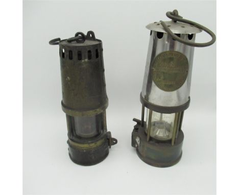 Eccles type 6 miners lamp, another miners lamp 