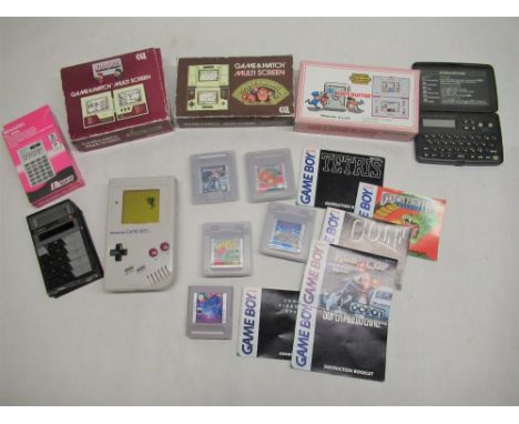 Vintage Nintendo Game Boy complete with a selection of games, three Nintendo Multi Screen handheld games - Mario Bros, Safe B