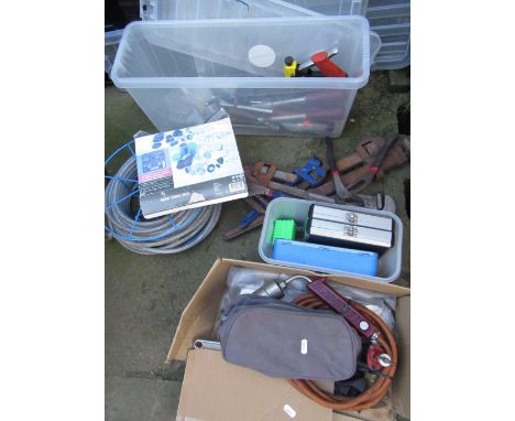 Quantity of hand tools including Record  wrenches, socket sets, screwdrivers, etc 