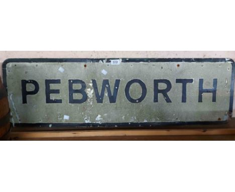 A vintage 'Pebworth' village sign