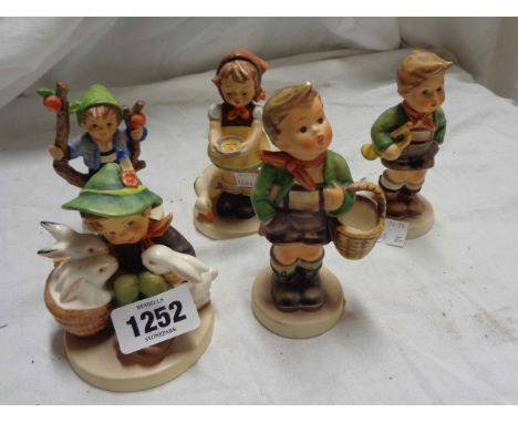 Five Hummel figures