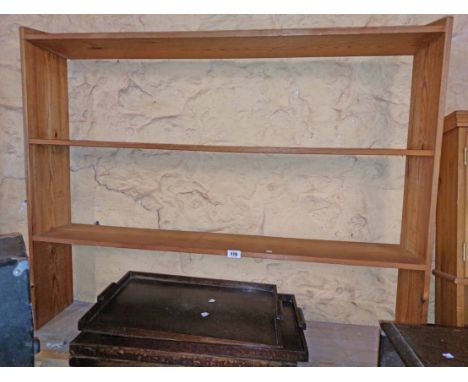 A 1.18m modern pine three shelf open bookcase