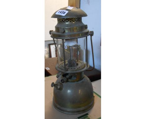 A WWII period brass Alladin Bialladin Model 300X lamp (glass shade a/f) - marked with WD arrow and dated 1940