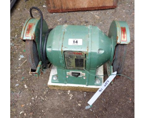 A small bench grinder