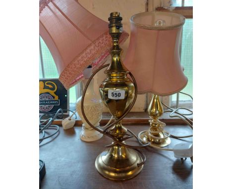 Three vintage table lamps