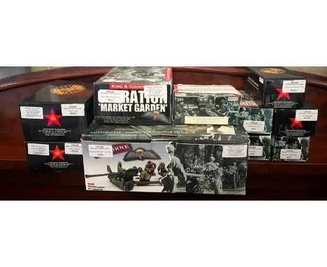 A selection of King and Country model figures " ARNHEM " , one marked as repaired 