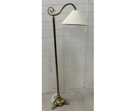 An Art Deco brass floor standing lamp 
