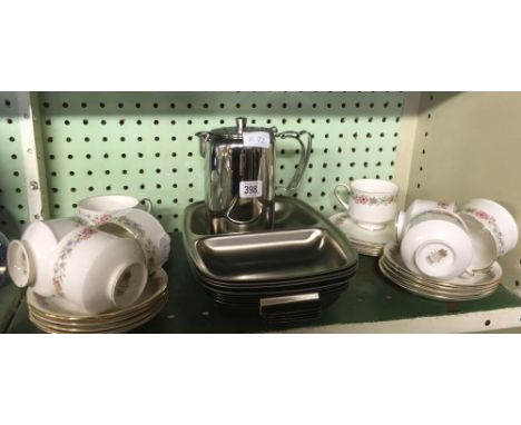 PARAGON BONE CHINA TEA SERVICE, STAINLESS STEEL VEGETABLE DISHES ETC