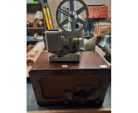 VINTAGE VALVE RADIO &amp; A EUMIG P8 AUTOMATIC CINE PROJECTOR