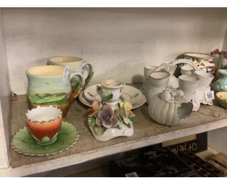 SHELF OF CHINA ORNAMENTS